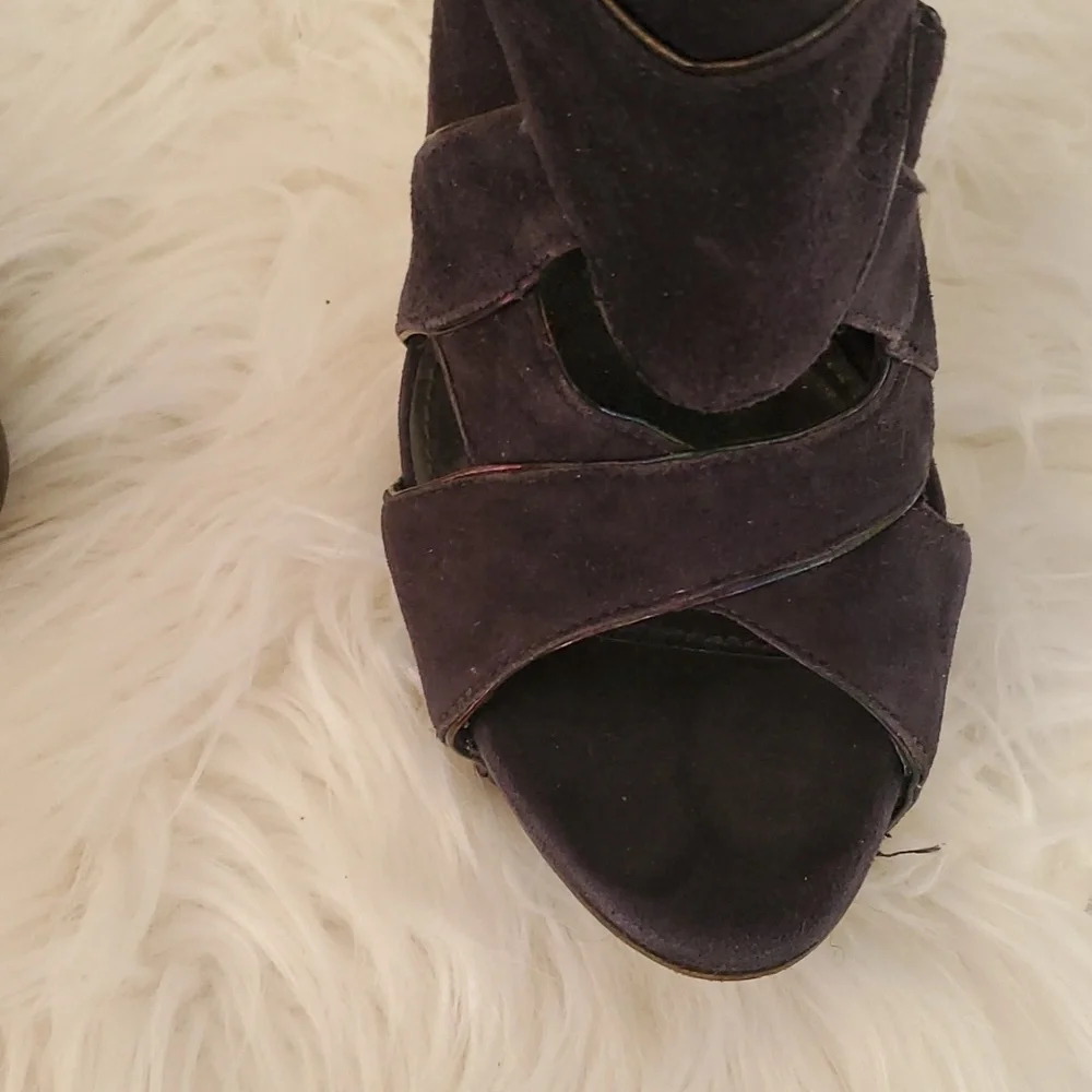 Camilla skovgaard blue platform heel Stiletto  open toe shoe size 36.5 - Picture 7 of 16